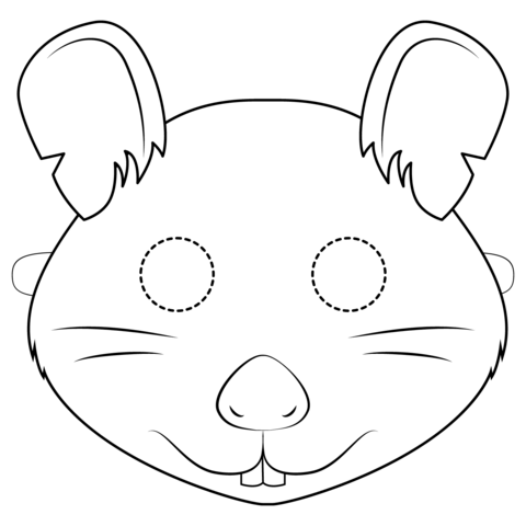 Rat Mask Coloring Page